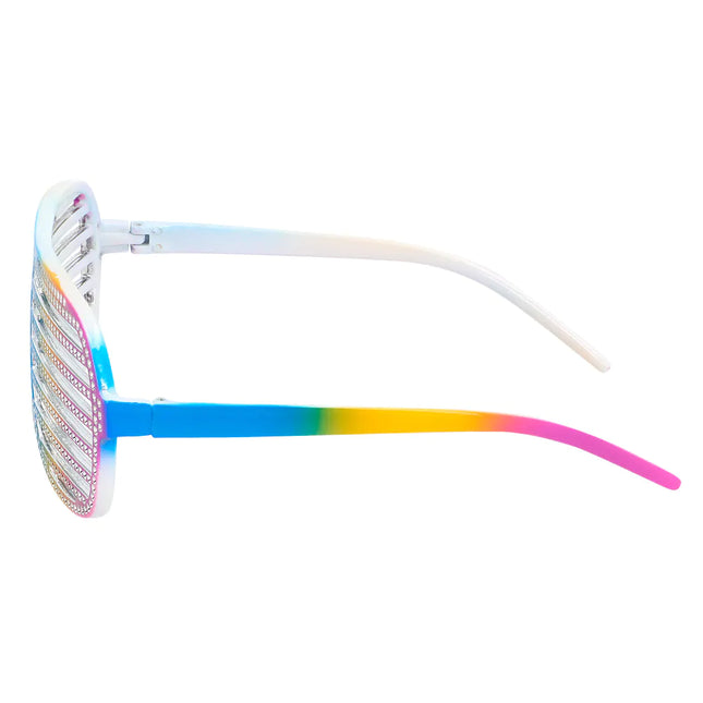 Regnbågsglasögon Randig Glitter