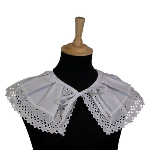 Pete's krage broderad vit