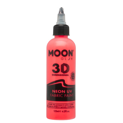 Moon Glow Neon UV-tygfärg 125ml Intensiv röd 125ml