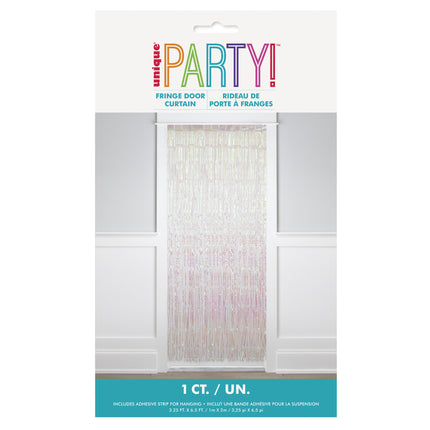 Vit dörrridå Pärla 2m