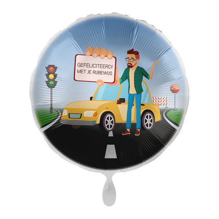 Körkort Helium Ballong Män Rund Tom 43cm