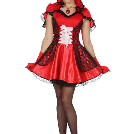 Kapuschongklänning för kvinnor Röd