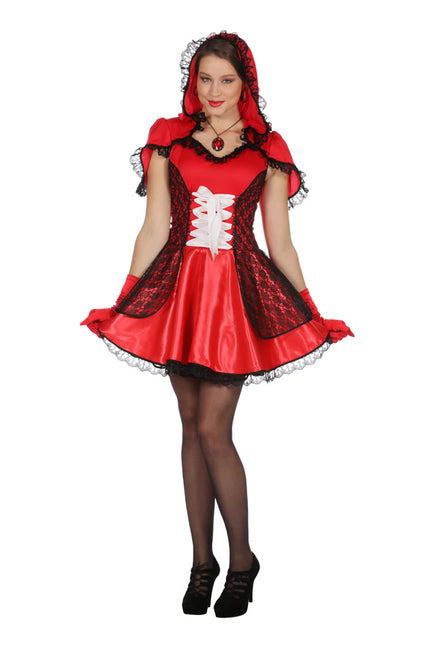 Kapuschongklänning för kvinnor Röd