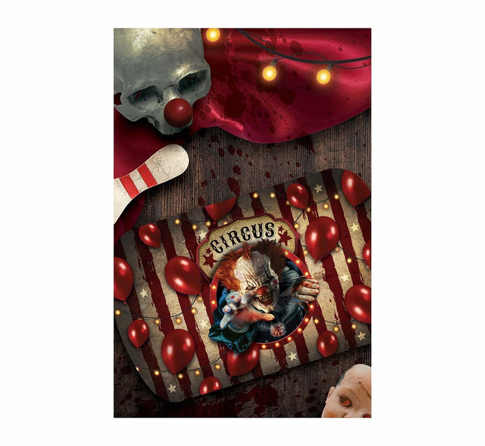 Halloween-bricka Clown 29cm