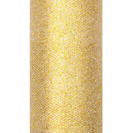 Gyllene tyllrulle Glitter 15cm 9m