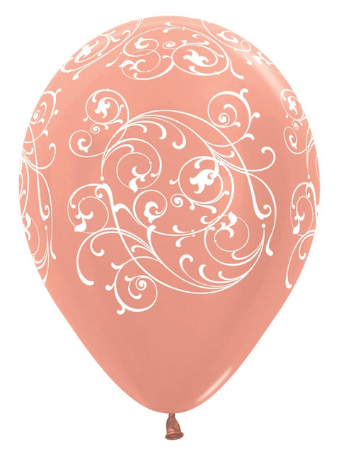 Ballonger Filigran Metallic Roséguld 30cm 25st