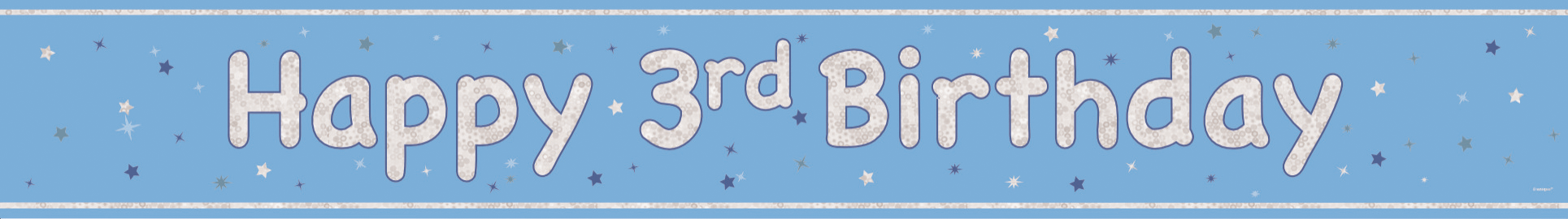 Happy Birthday-banner ljusblå 3 år 2,74 m