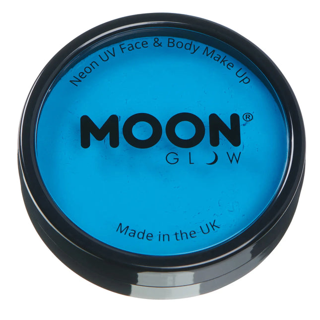 Moon Glow Neon UV Pro Ansiktsfärg Intensiv Blå 36g