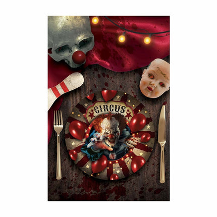 Halloween-tallrikar Clown 23cm 6st