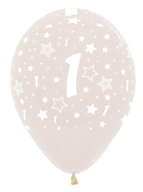Ballonger Nummer 1 Kristallklar 30cm 25st