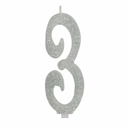 Silverljus 3 år Glitter 12,5cm
