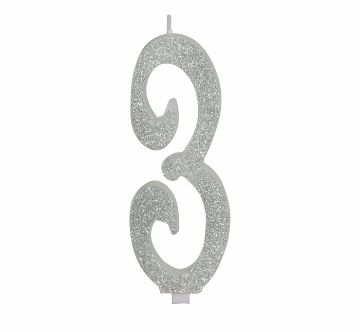 Silverljus 3 år Glitter 12,5cm