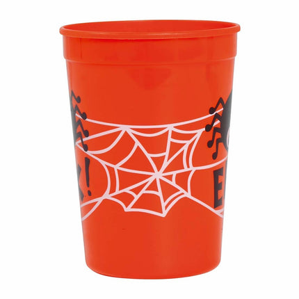 Orange Halloween-mugg Spindel 11cm