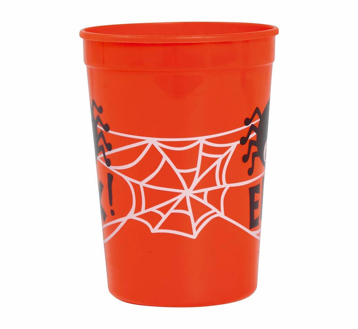 Orange Halloween-mugg Spindel 11cm