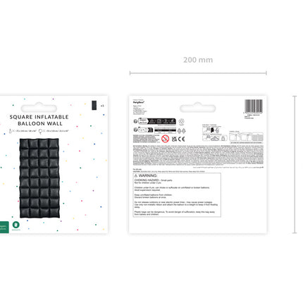 Svarta ballonger vägg 1,43m