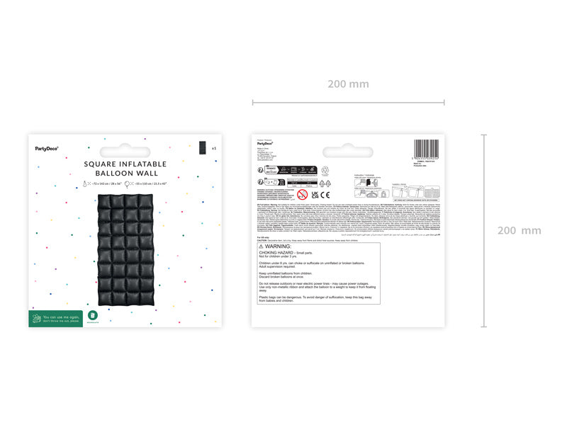 Svarta ballonger vägg 1,43m