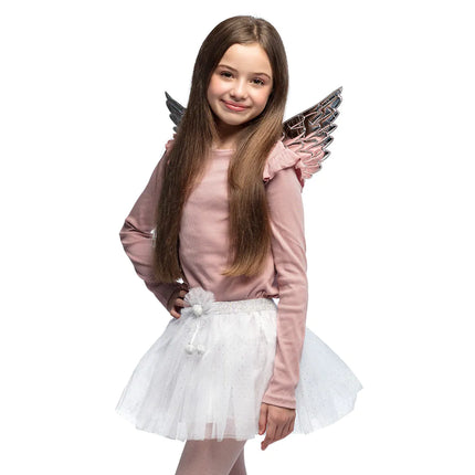 Ängel Tillbehör Set Vit Silver Flicka