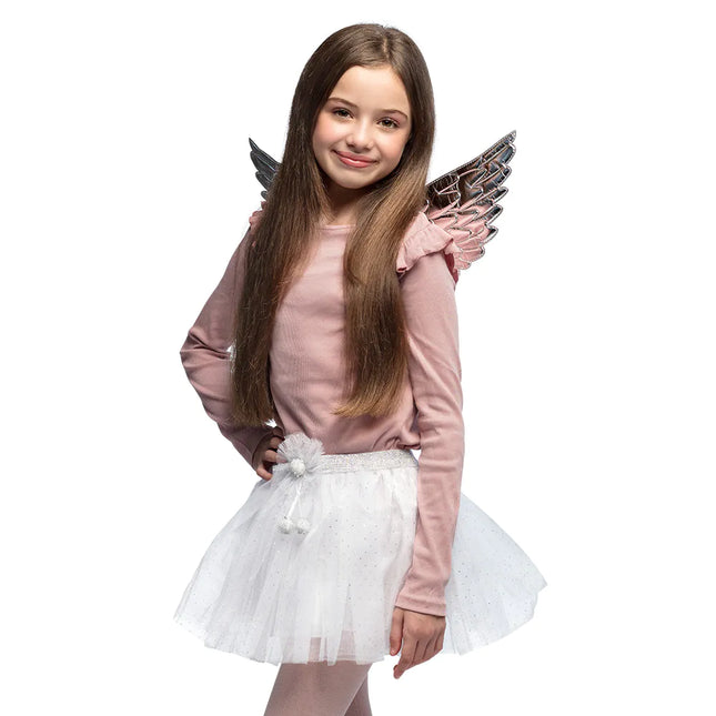 Ängel Tillbehör Set Vit Silver Flicka