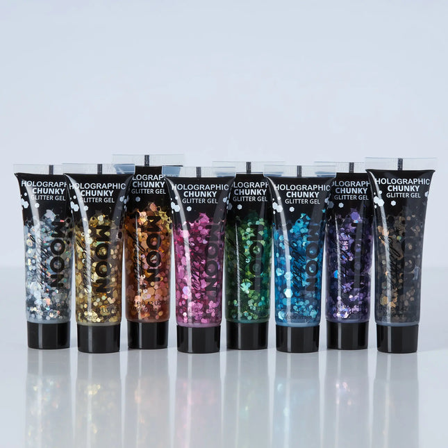 Moon Glitter Holographic Chunky Glitter Gel Svart 12ml
