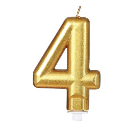 Guldljus 4 år metallisk 8 cm