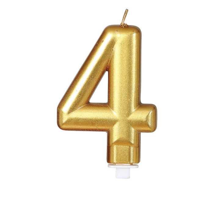 Guldljus 4 år metallisk 8 cm