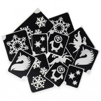 Svart tatueringsstencil flickor 12st