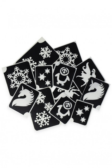 Svart tatueringsstencil flickor 12st