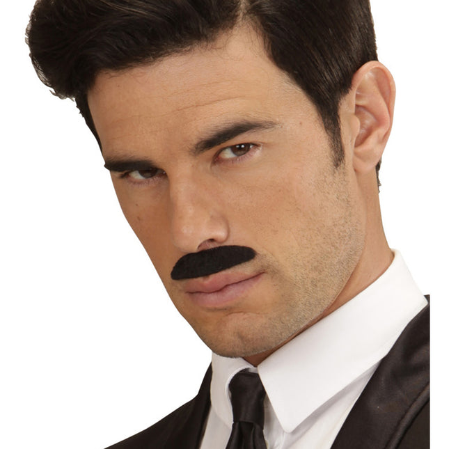 Svart falsk mustasch 7 delar