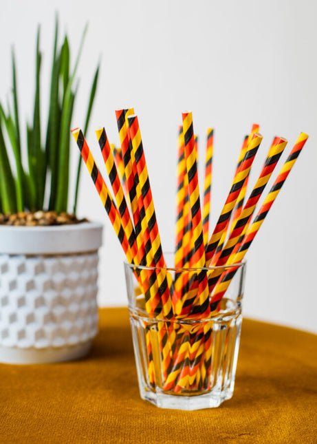 Svarta Röda Gula Sugrör Kartong 20st