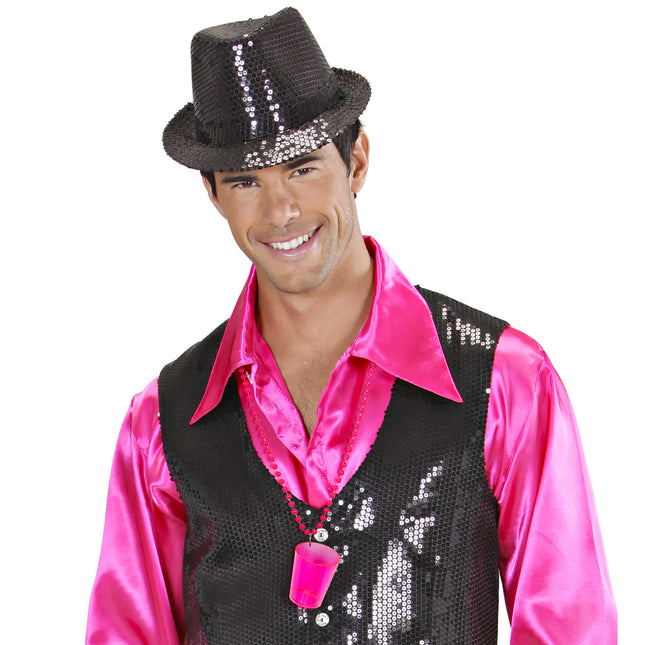 Neonrosa halsband Shotglas