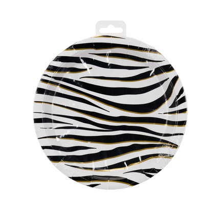 Zebra Tallrikar Svart Vit 23cm 8st