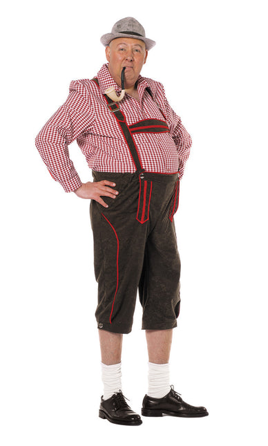Lederhosen Svart Röd Män