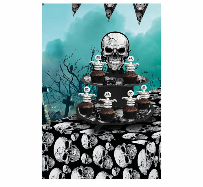 Halloween bordsdekoration skelett 36cm