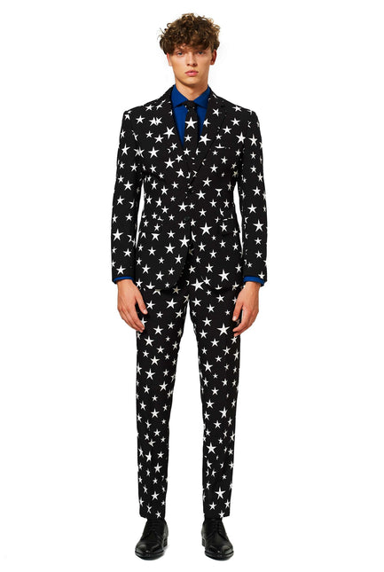 Svart Vit Stjärnor Kostym Herr <tc>OppoSuits</tc>