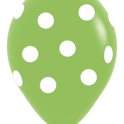 Ballonger Vit Polka Dots Mix 30cm 25st