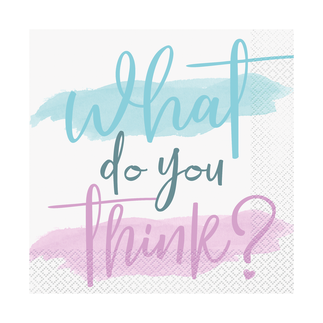 Gender Reveal Servetter 16st