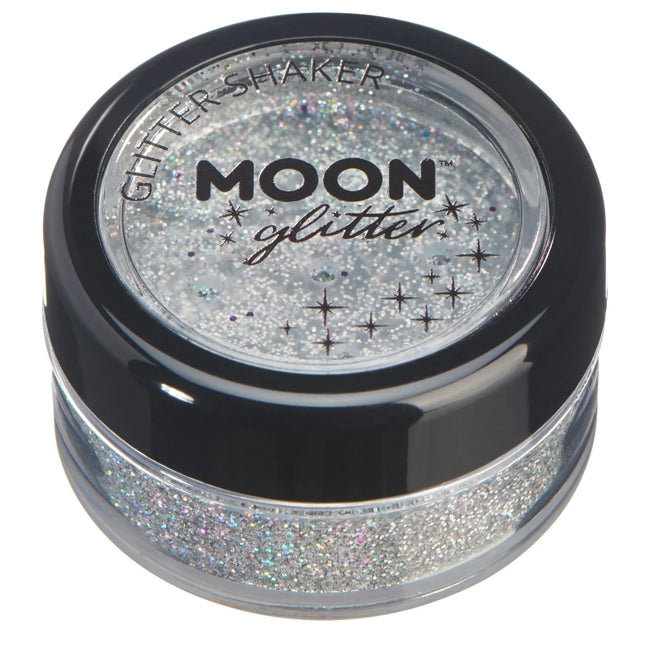 Moon Glitter Holografiska Glitter Shakers Silver 5g