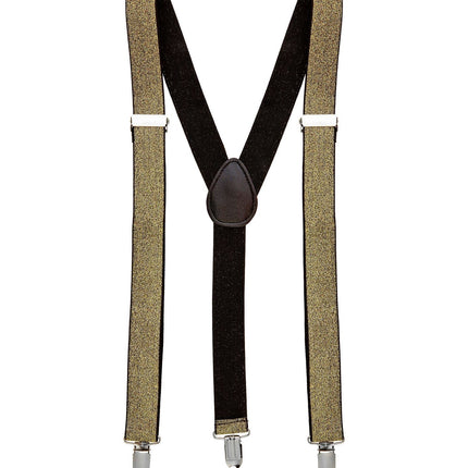 Svarta guld hängslen Glitter