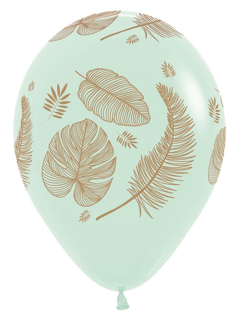 Ballonger Tropiska blad Mix Guldtryck 30cm 25st