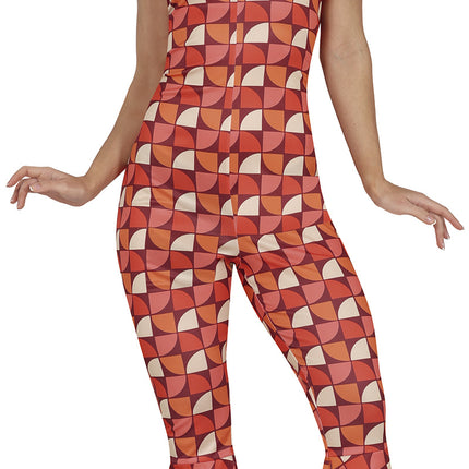 Disco 70S Jumpsuit Damer Retro