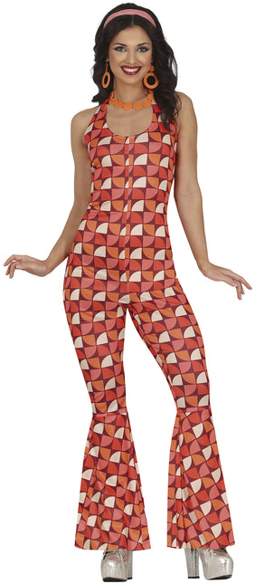 Disco 70S Jumpsuit Damer Retro