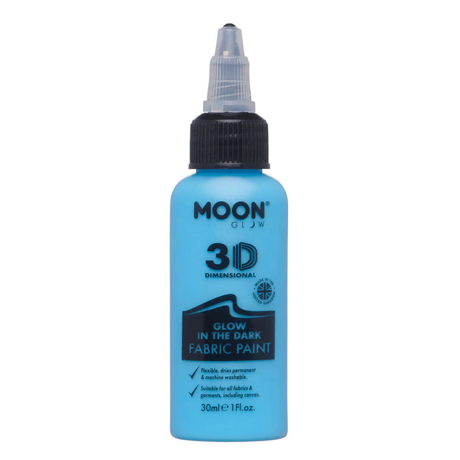 Moon Glow Glow Glow in the Dark Tygfärg Blå 30ml