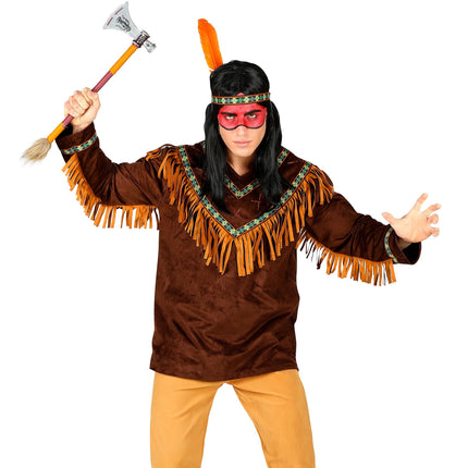 Indisk Skjorta Män Med Fjäder Hårband