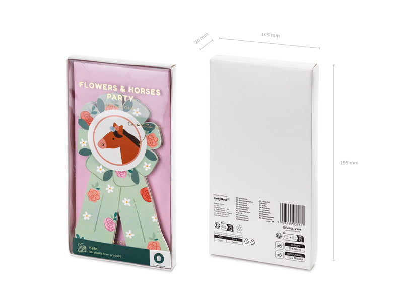 Häst Inbjudningar 19,5cm 6st