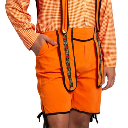 Orange Lederhosen Johann Short för män