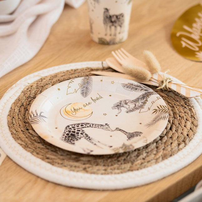 Födelsedagstallrikar Safari 18cm 8st