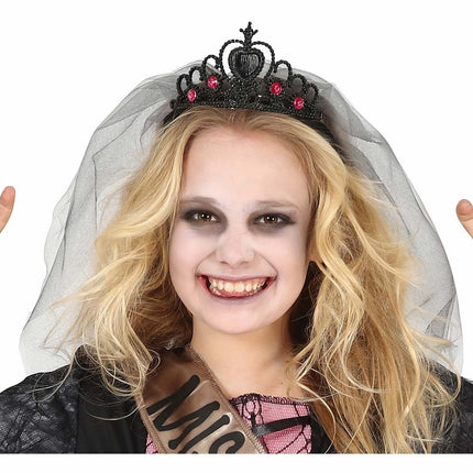 Halloween hårband prinsessa med slöja
