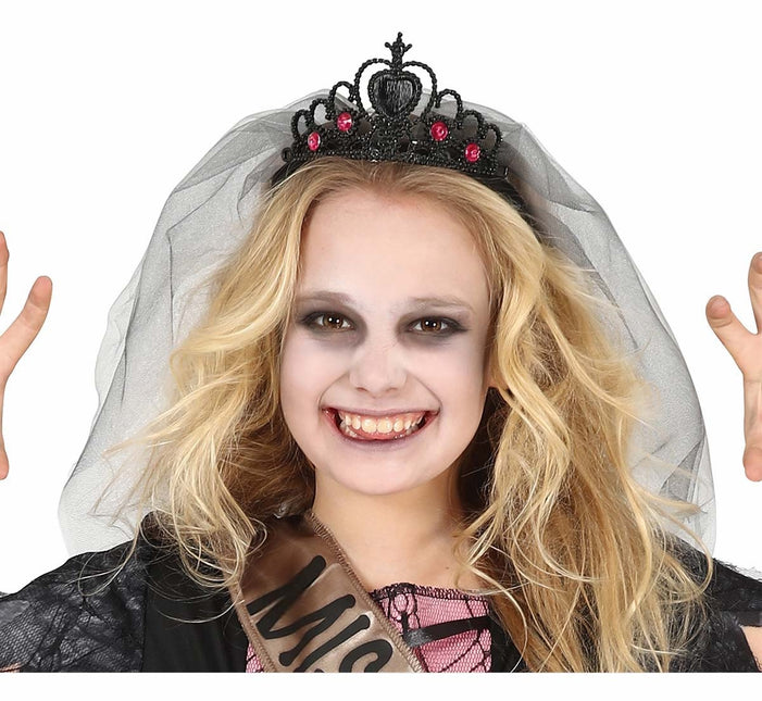 Halloween hårband prinsessa med slöja