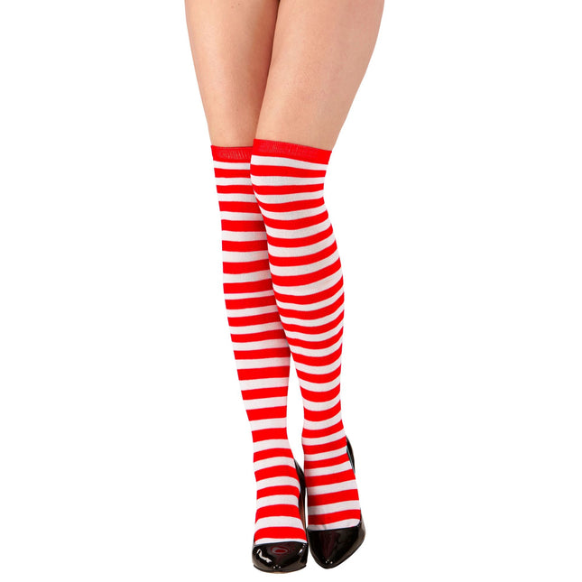 Röd-vit strumpa 64cm