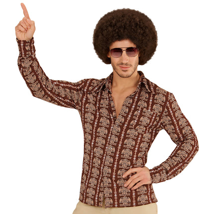 Disco 70S Blus Brun Herr Old School